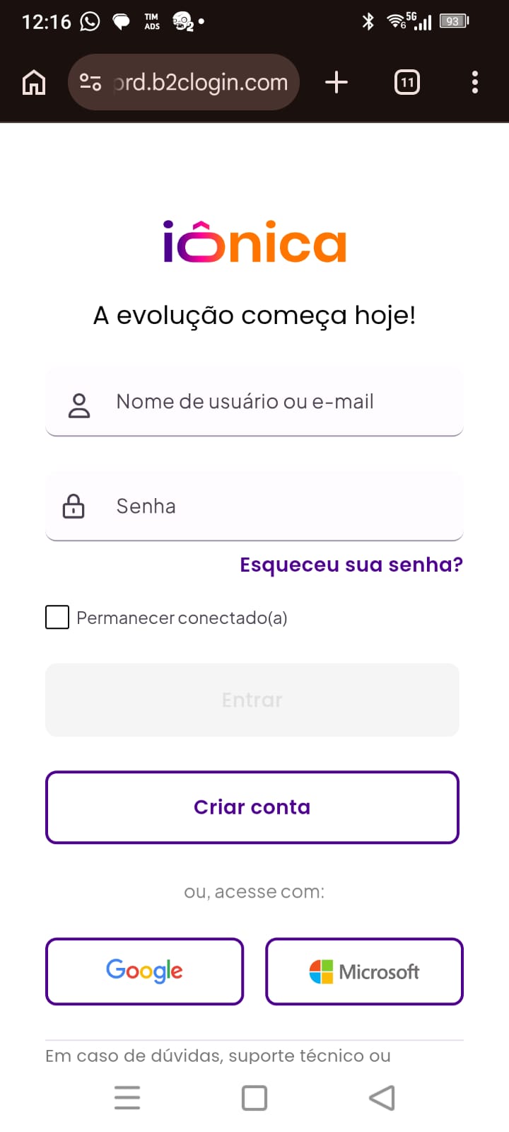 Login e Senha